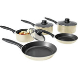 Argos Home 5 piece aluminium pan set in cream, UK version