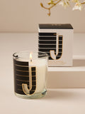 Monochrome Boxed Alphabet White Jasmine Scented Candle
