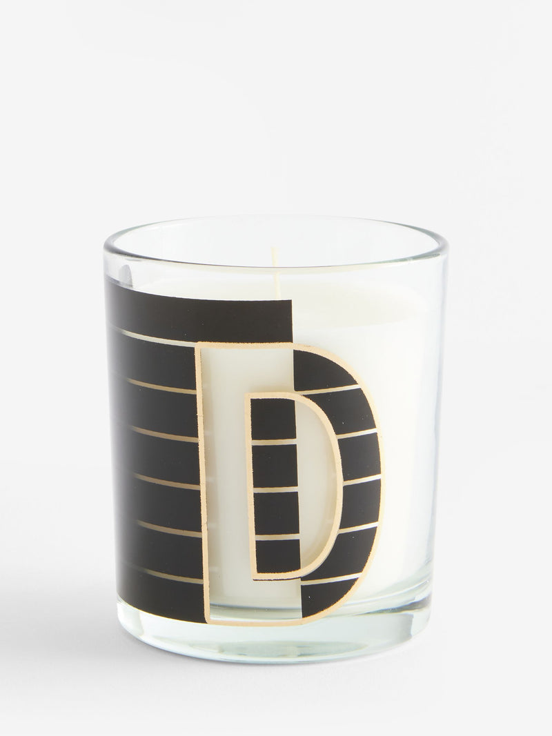 Monochrome Boxed Alphabet White Jasmine Scented Candle