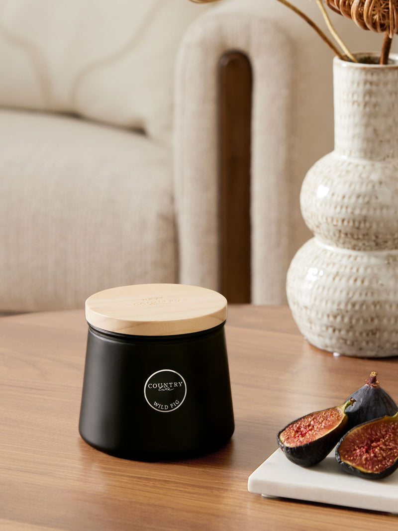 Country Luxe wild fig and cedar scented candle - British product