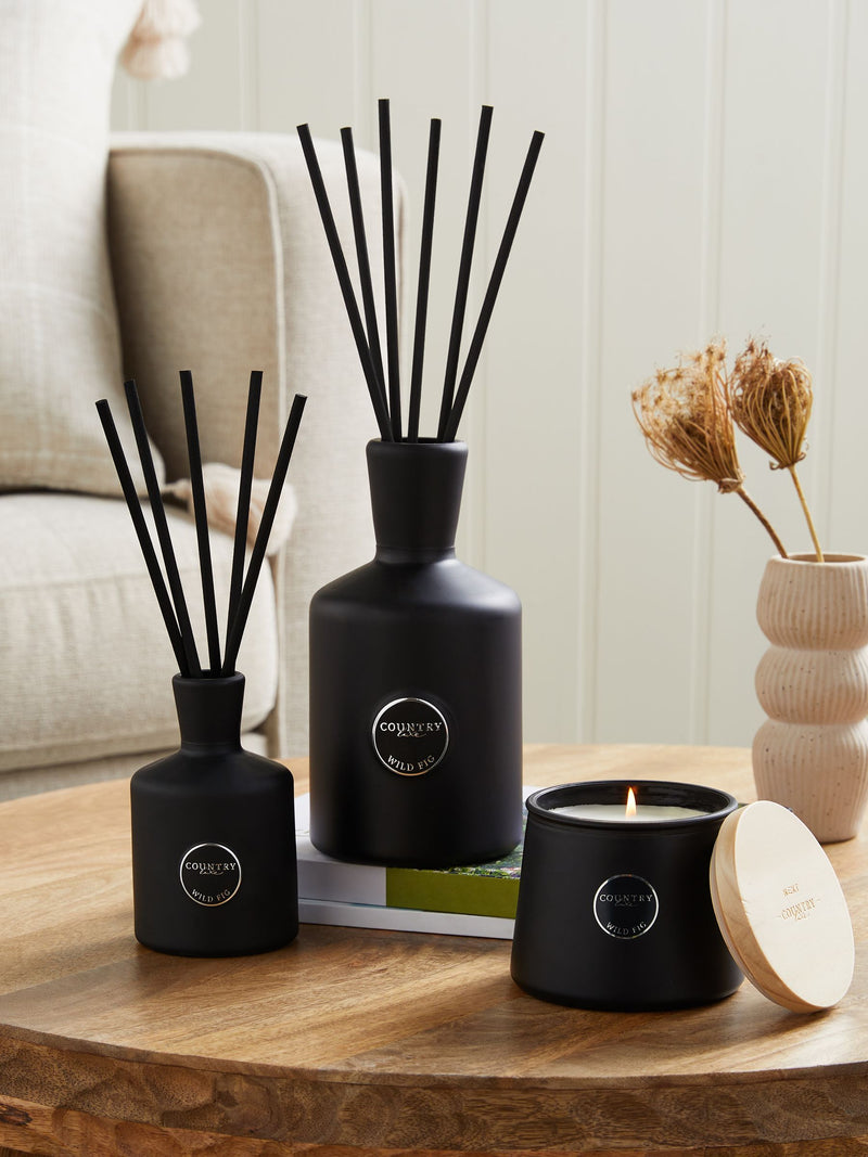 Country Luxe wild fig and cedar scented candle - British product