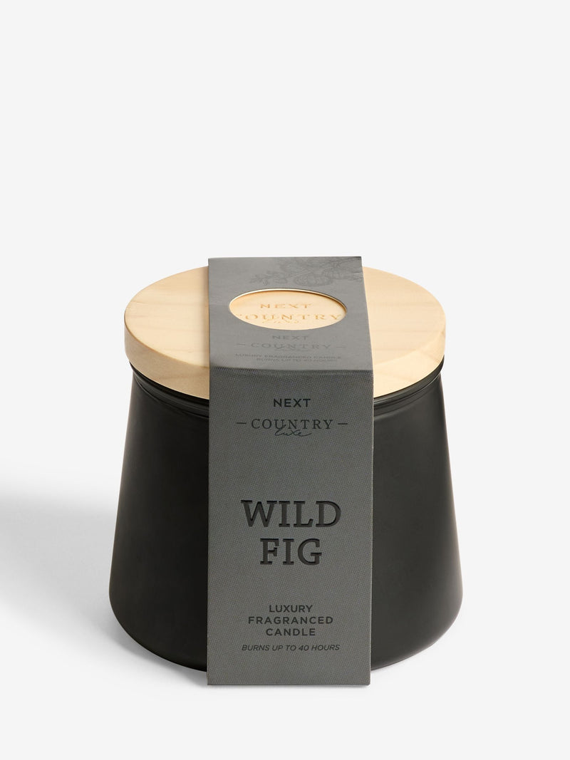 Country Luxe wild fig and cedar scented candle - British product