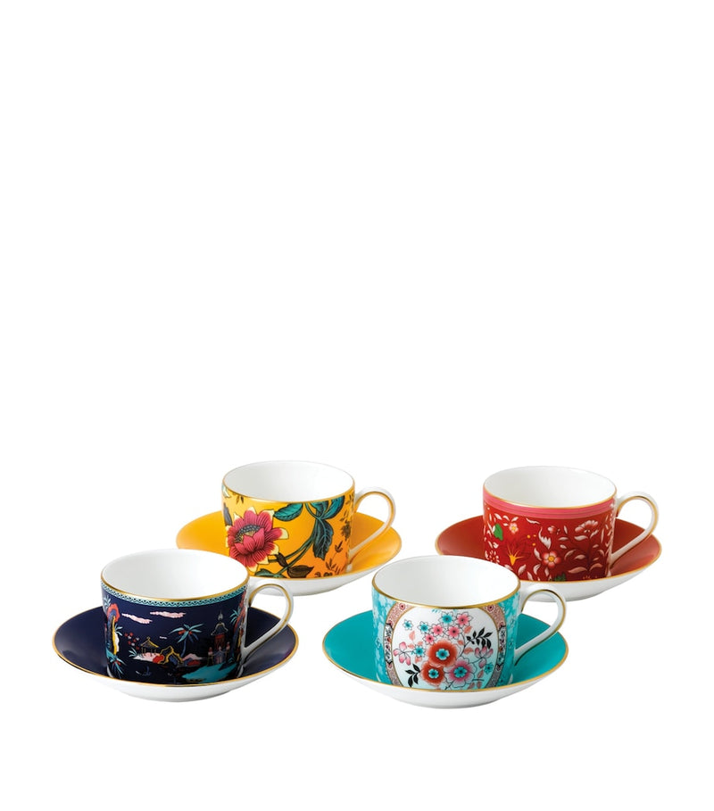 Wedgwood Wonderlust teacup and saucer set of 4 (British brand)