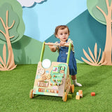 Chad Valley wooden activity walker with forest theme (British brand)