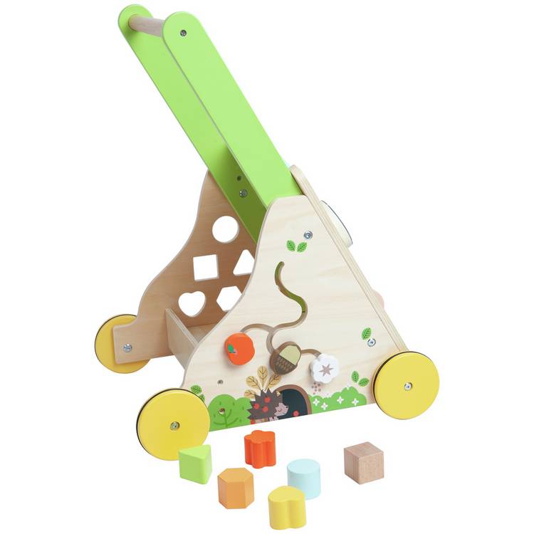 Chad Valley wooden activity walker with forest theme (British brand)