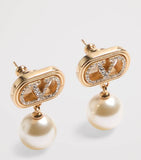 Valentino Garavani Crystal Ovalette Logo Earrings - British product