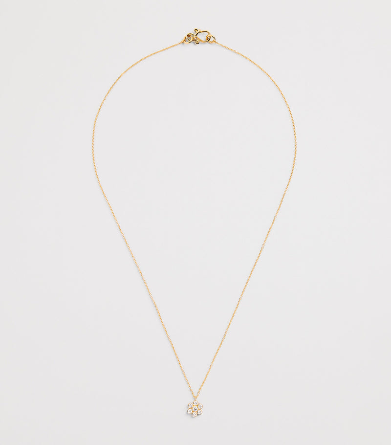 Sophie Bille Brahe yellow gold and diamond fleur necklace (British brand)