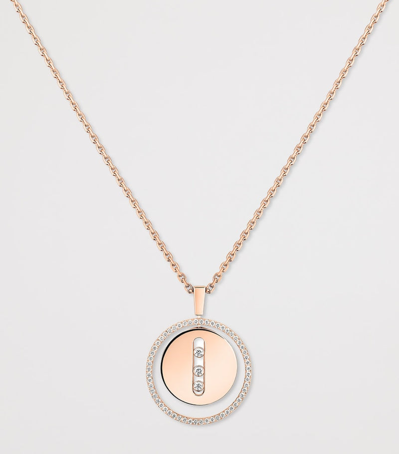 Messika Lucky Move rose gold diamond necklace 0.32ct, UK version