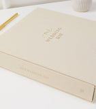 Blush and Gold wedding photo album with slipcase and envelope - British product