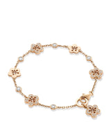 Harrods Boodles Rose Gold and Diamond Blossom Charm Bracelet 19cm- Buy online at McGrocer