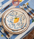 Les Ottomans ceramic dessert plate Positano lemons 22cm, imported from the UK