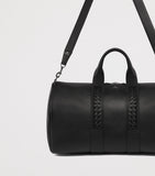 Aviteur Leather Woven-Detail Holdall with Calfskin and Alcantara Lining - British product