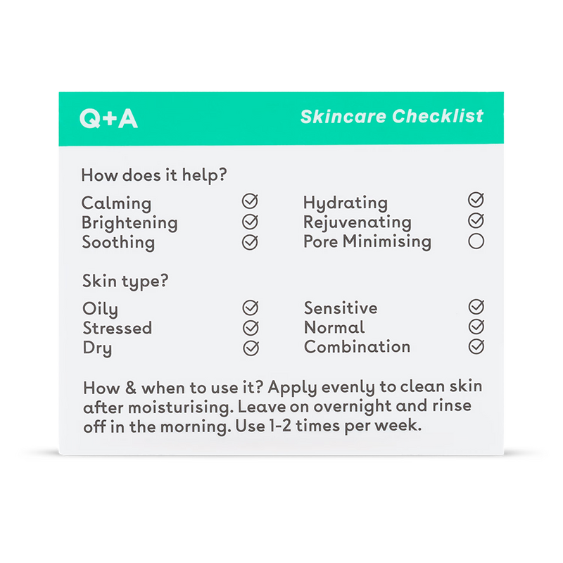Q+A Cica Calming Overnight Mask 50ml (British brand)