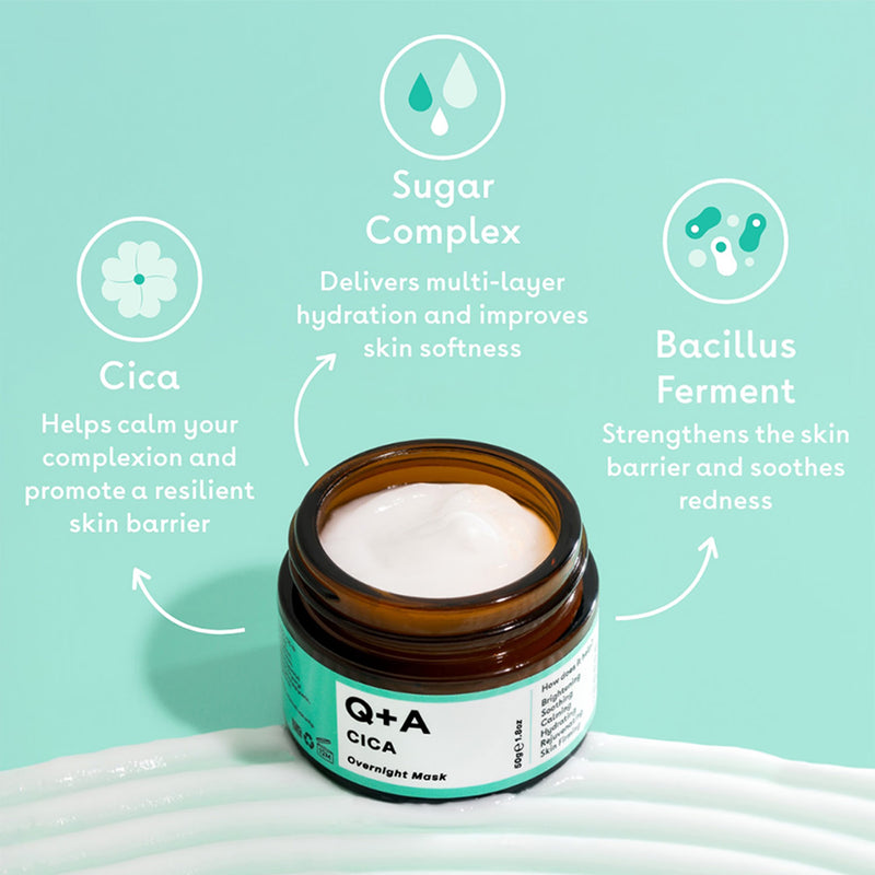 Q+A Cica Calming Overnight Mask 50ml (British brand)