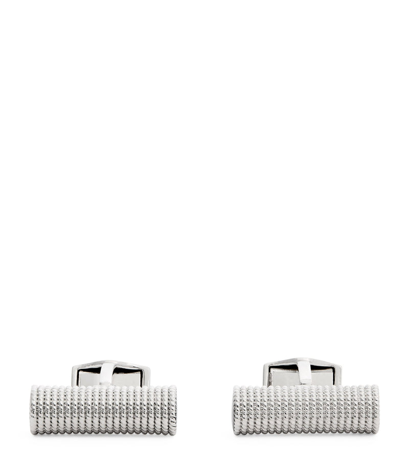 Tateossian polished cable rope cufflinks from the Marine collection (British brand)