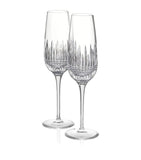 Waterford set of 2 diamond engraved champagne flutes 315ml (British brand)