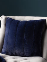 Next Paoletti Navy Blue Empress Faux Fur Cushion- Buy online at McGrocer