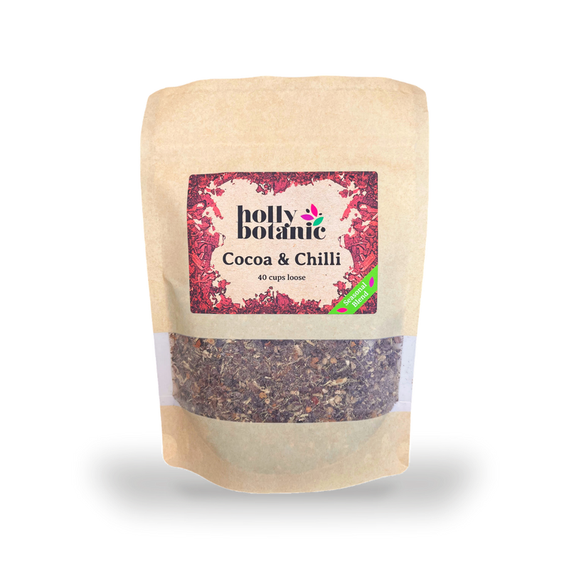 Holly Botanic cocoa chilli tisane loose leaf 40 cup (British brand)