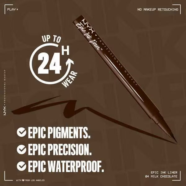 NYX Professional Makeup liquid eyeliner Milk Chocolate, UK version