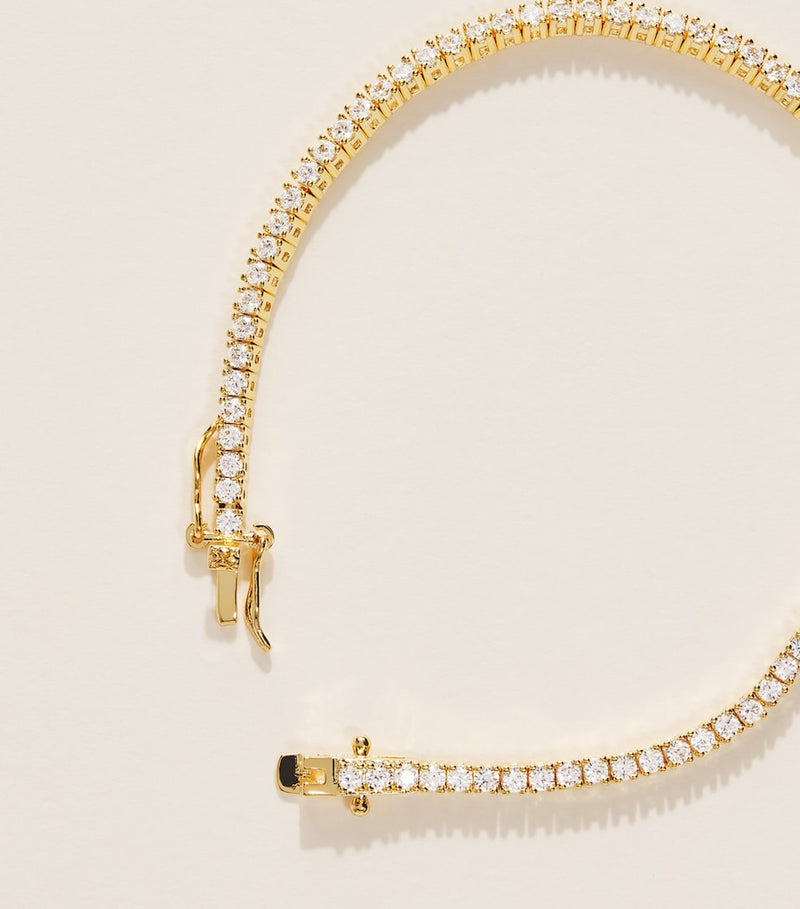 Bracelet tennis plaqué or Nialaya (marque britannique)