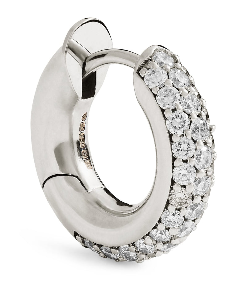 Spinelli Kilcollin white gold diamond hoop earring, imported from the UK