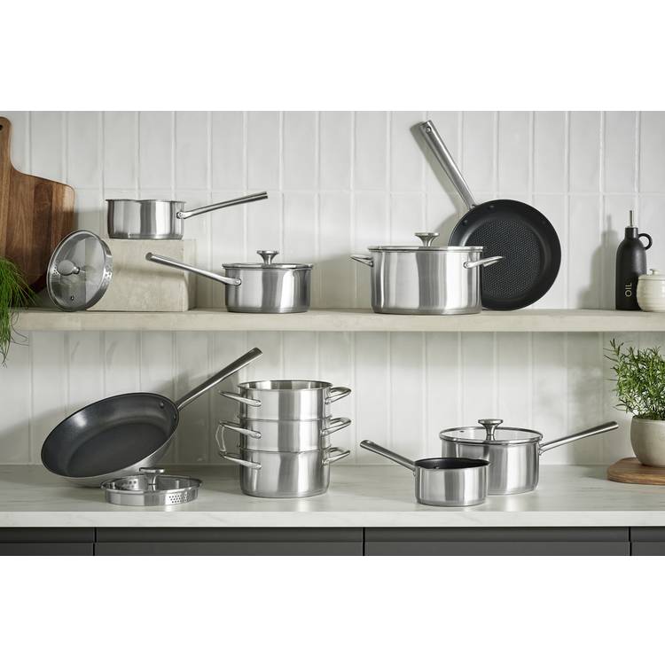Habitat brushed stainless steel saucepan 18cm - British product