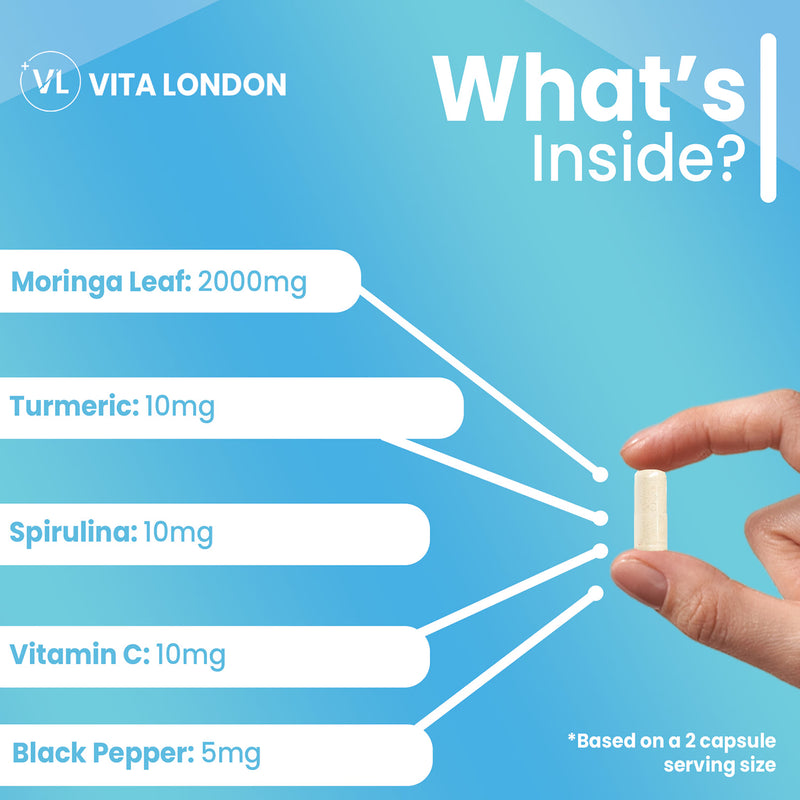 Vita London Moringa 5-in-1 Complex supplement 60 capsules, UK version