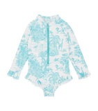 Marie Raxevsky ruffled printed swimsuit 2-12 years, imported from the UK