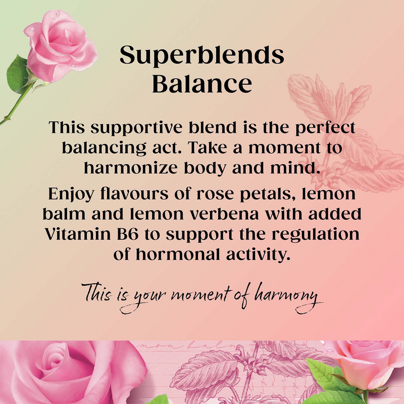 Hormone Balancing Herbal Tea with Rose Lemon Verbena and Vitamin B6 20 Teabags