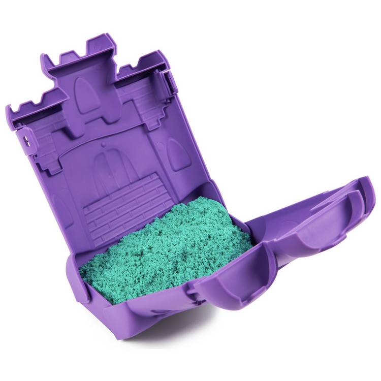 Kinetic Sand Castle Case with teal sand, imported from the UK