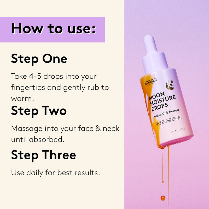 Delhicious Moon Moisture Drops brightening face oil (British brand)