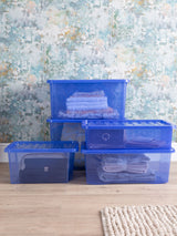 Next Wham 5 Piece Blue Crystal Multisize Storage Boxes- Buy online at McGrocer