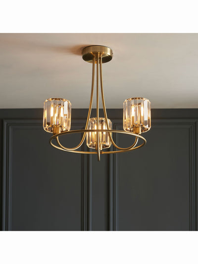 Next Gallery Home Hove 3 Bulb Ceiling Light Antique Brass 41cm Height- Buy online at McGrocer