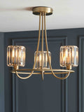 Gallery Home antique brass Hove 3 bulb ceiling light, UK version