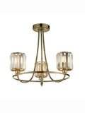 Gallery Home antique brass Hove 3 bulb ceiling light, UK version