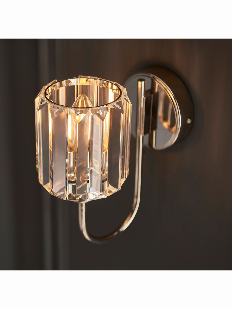 Gallery Home Bright Nickel Hove wall light - British product