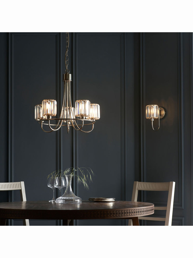 Gallery Home Bright Nickel Hove wall light - British product