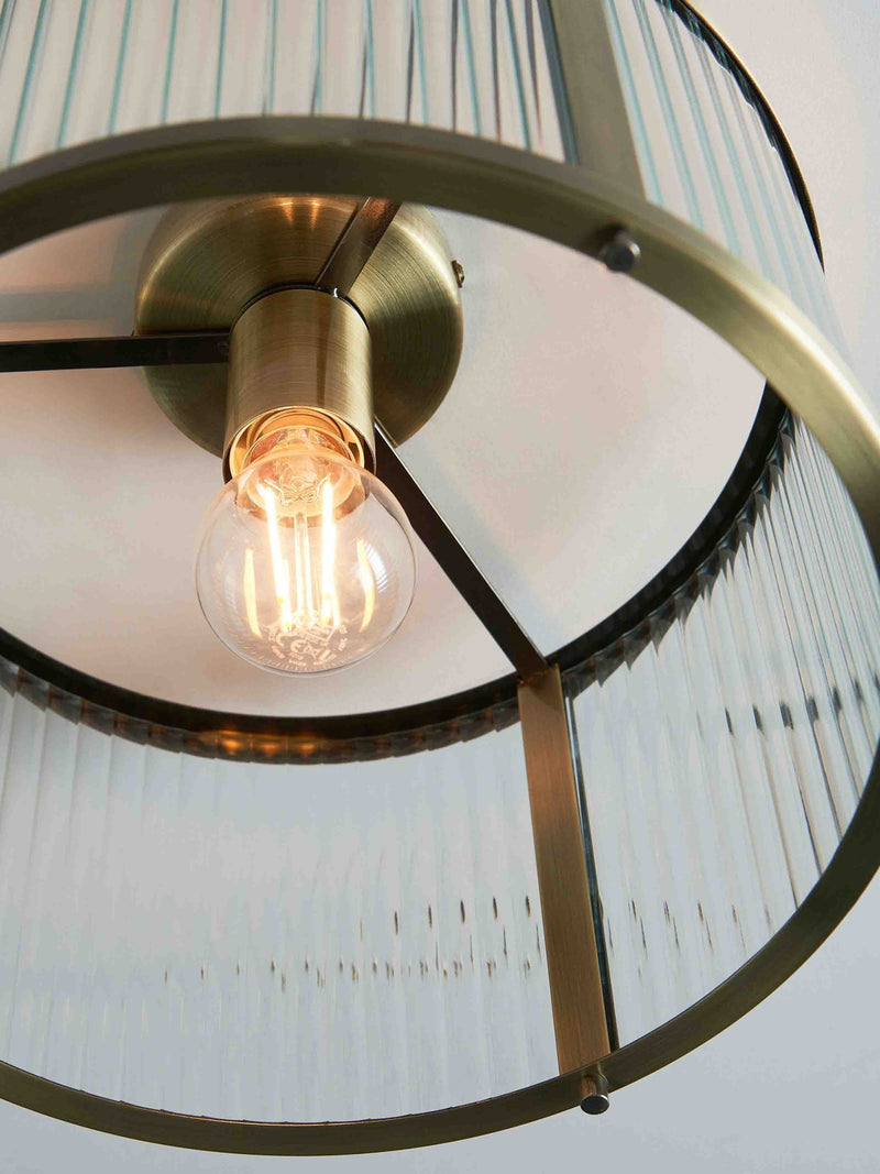 Gallery Home Antique Brass Ridgeway ceiling light, imported from the UK