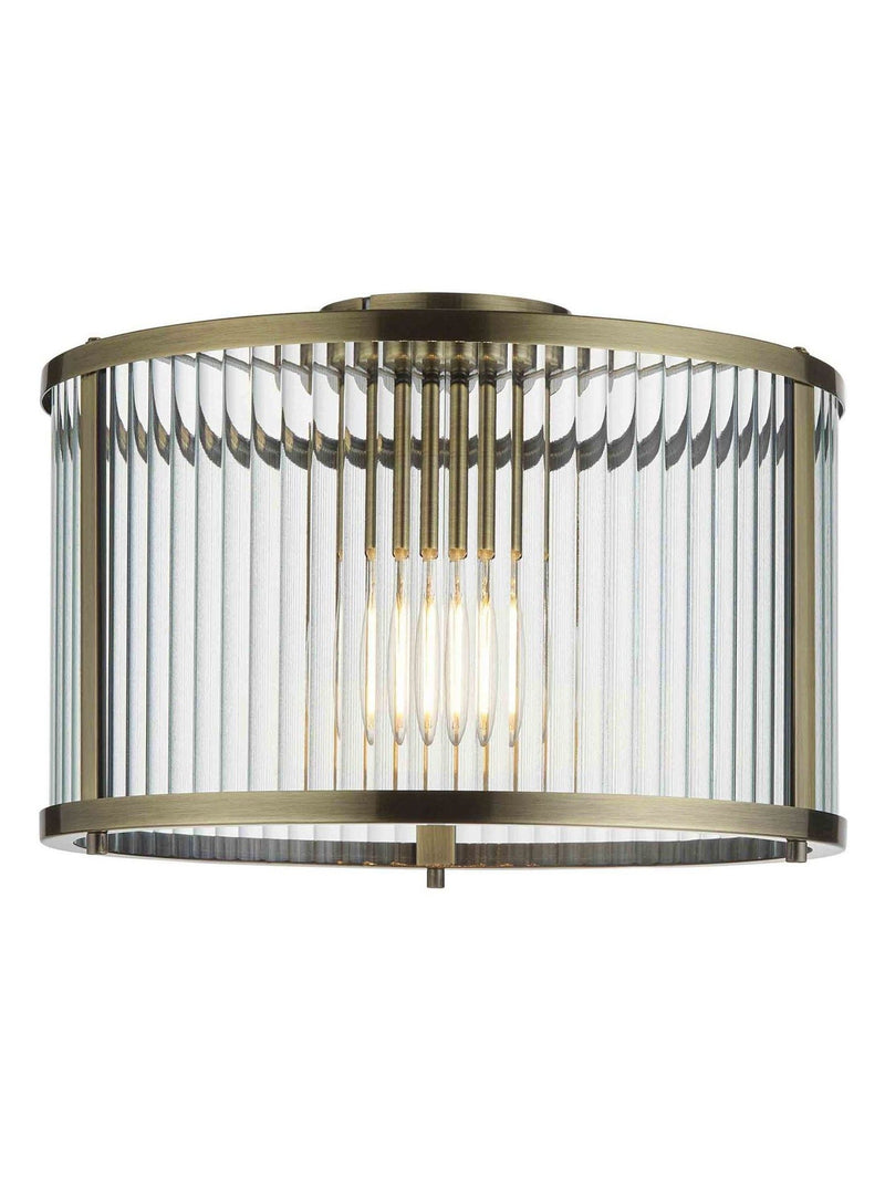 Gallery Home Antique Brass Ridgeway ceiling light, imported from the UK