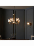 Gallery Home Hove wall light antique brass faceted glass, imported from the UK