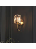 Gallery Home Hove wall light antique brass faceted glass, imported from the UK
