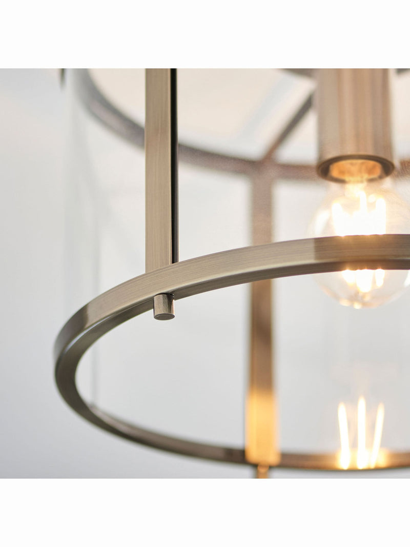 Gallery Home antique brass Vernon ceiling light, UK version