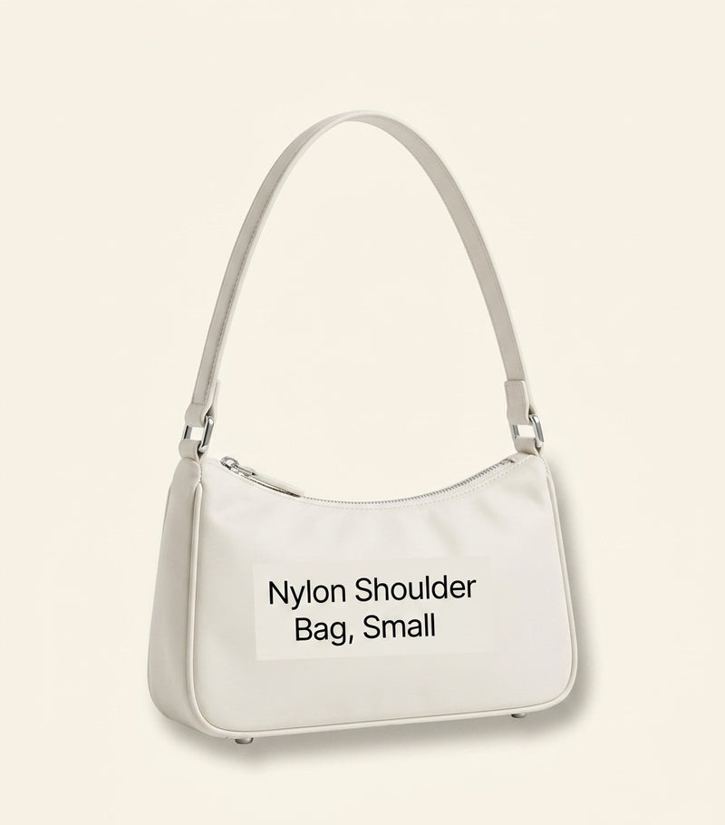 Prada small leather shoulder bag with zip fastening (British brand)
