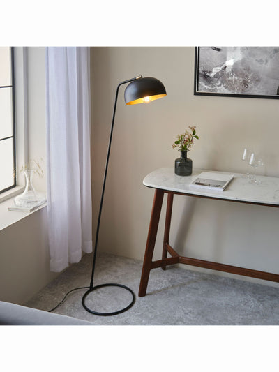 Next Gallery Home Claire Matt Black and Antique Brass Floor Lamp- Buy online at McGrocer