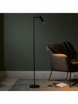 Next Gallery Home Black Reader Satin Nickel Floor Lamp- Buy online at McGrocer