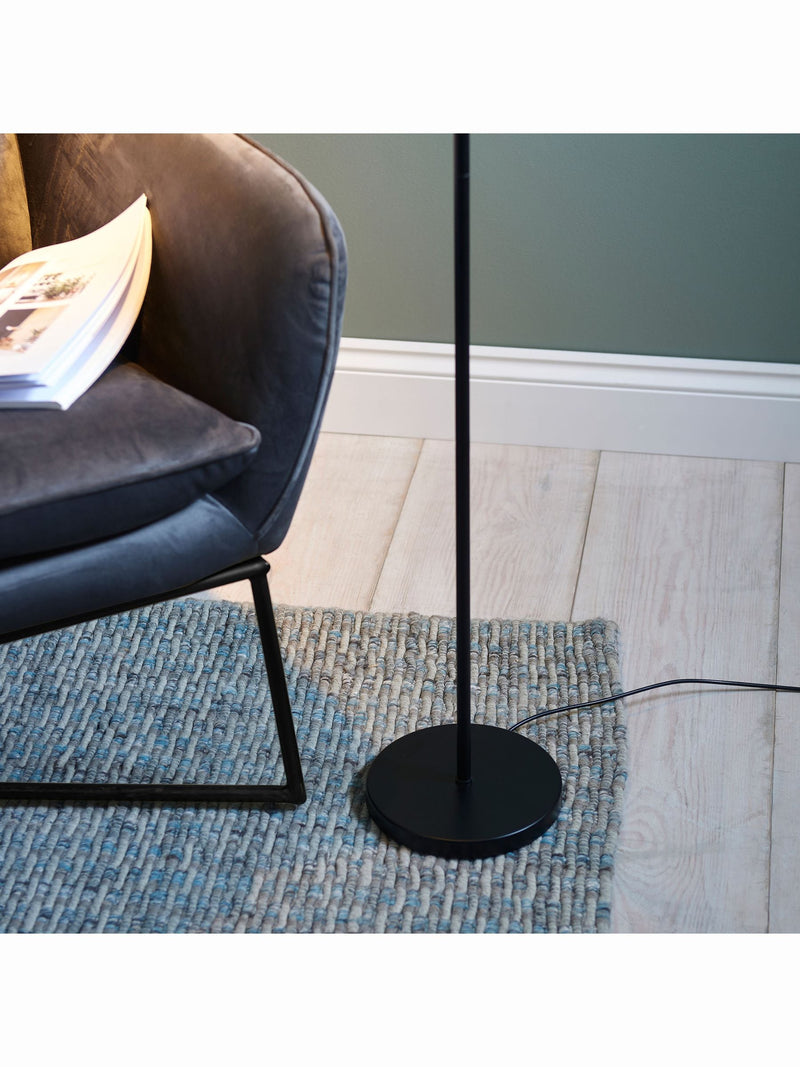 Gallery Home black reader floor lamp with adjustable head - British product