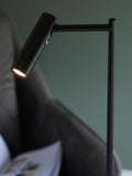 Gallery Home black reader floor lamp with adjustable head - British product