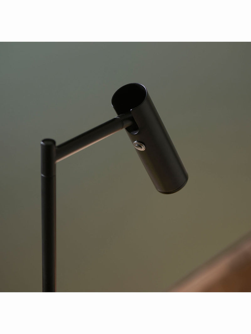 Gallery Home black reader floor lamp with adjustable head - British product