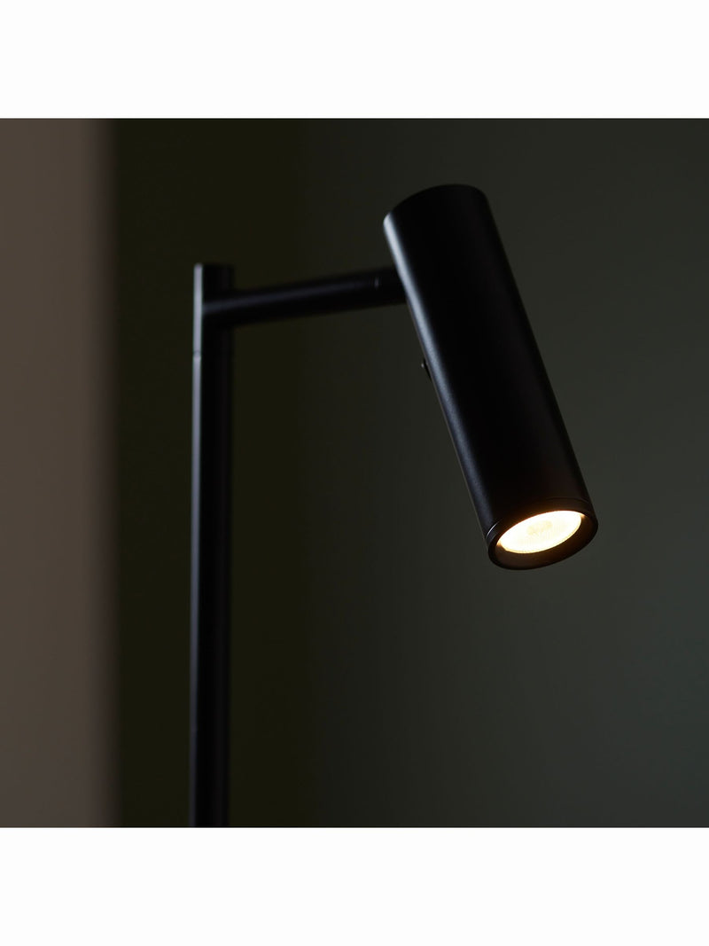 Gallery Home black reader floor lamp with adjustable head - British product