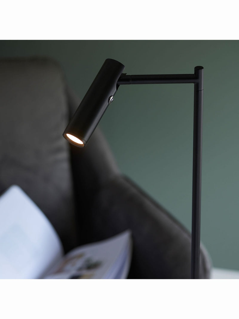 Gallery Home black reader floor lamp with adjustable head - British product